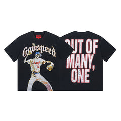 Black Street Vintage Washed T-Shirt (Crafted Print) 1003
