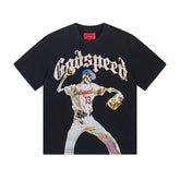 Black Street Vintage Washed T-Shirt (Crafted Print) 1003