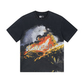 Black Street Vintage Washed T-Shirt (Crafted Print) 1007