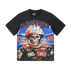 Black Street Vintage Washed T-Shirt (Crafted Print) 1012
