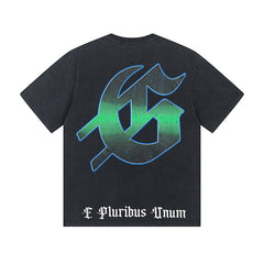 Black Street Vintage Washed T-Shirt (Crafted Print) 1013