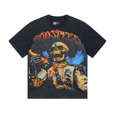 Black Street Vintage Washed T-Shirt (Crafted Print) 1016