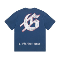 Black & Blue Street Vintage Washed T-Shirt (Crafted Print) 1017