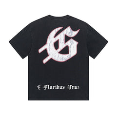 Black & Blue Street Vintage Washed T-Shirt (Crafted Print) 1017