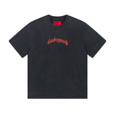 Black Street Vintage Washed T-Shirt (Crafted Print) 1019