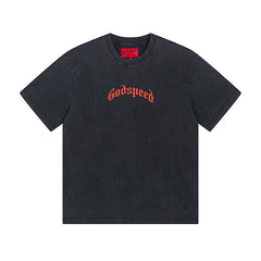 Black Street Vintage Washed T-Shirt (Crafted Print) 1019