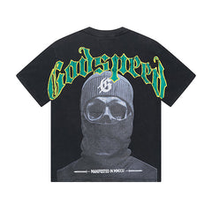 Black Street Vintage Washed T-Shirt (Crafted Print) 1020
