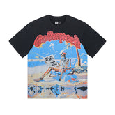 Black Street Vintage Washed T-Shirt (Crafted Print) 1022