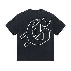 Black Street Vintage Washed T-Shirt (Crafted Print) 1025