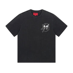 Black Street Vintage Washed T-Shirt (Crafted Print) 1026