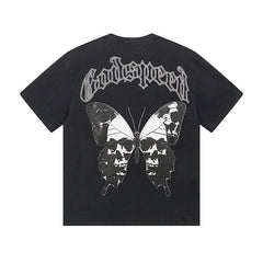 Black Street Vintage Washed T-Shirt (Crafted Print) 1026