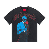 Black Street Vintage Washed T-Shirt (Crafted Print) 1028