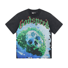Black Street Vintage Washed T-Shirt (Crafted Print) 1030