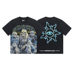 Black Street Vintage Washed T-Shirt (Crafted Print) 1032