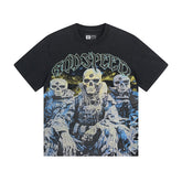 Black Street Vintage Washed T-Shirt (Crafted Print) 1032