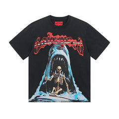 Black Street Vintage Washed T-Shirt (Crafted Print) 1035