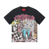 Black Street Vintage Washed T-Shirt (Crafted Print) 1036