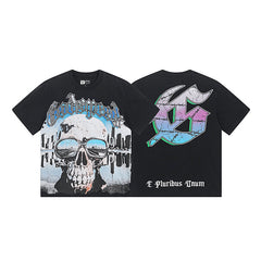 Black Street Vintage Washed T-Shirt (Crafted Print) 1037