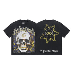 Black Street Vintage Washed T-Shirt (Crafted Print) 1039
