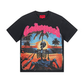 Black Street Vintage Washed T-Shirt (Crafted Print) 1052