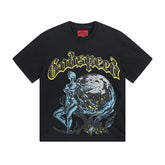Black Street Vintage Washed T-Shirt (Crafted Print) 1055