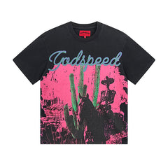 Black Street Vintage Washed T-Shirt (Crafted Print) 1058