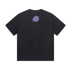 Black Street Vintage Washed T-Shirt (Crafted Print) 1058