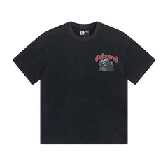 Black Street Vintage Washed T-Shirt (Crafted Print) 1059