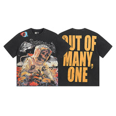 Black Street Vintage Washed T-Shirt (Crafted Print) 1063