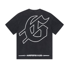 Black Street Vintage Washed T-Shirt (Crafted Print) 1065