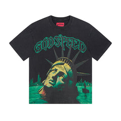 Black Street Vintage Washed T-Shirt (Crafted Print) 1069