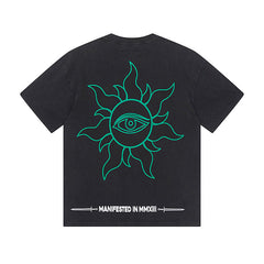 Black Street Vintage Washed T-Shirt (Crafted Print) 1069