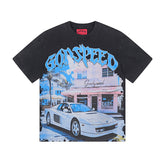 Black Street Vintage Washed T-Shirt (Crafted Print) 1070