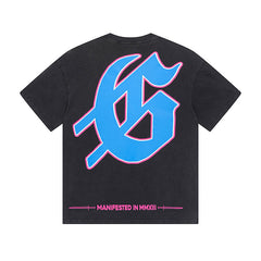Black Street Vintage Washed T-Shirt (Crafted Print) 1070