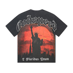 Black Street Vintage Washed T-Shirt (Crafted Print) 1072