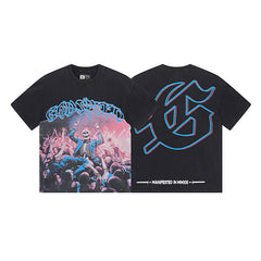 Black Street Vintage Washed T-Shirt (Crafted Print) 1075