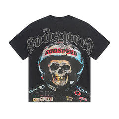Black Street Vintage Washed T-Shirt (Crafted Print) 1076