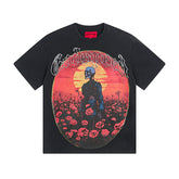 Black Street Vintage Washed T-Shirt (Crafted Print) 1077