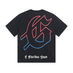 Black Street Vintage Washed T-Shirt (Crafted Print) 1077