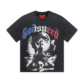 Black Street Vintage Washed T-Shirt (Crafted Print) 1078