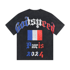 Black Street Vintage Washed T-Shirt (Crafted Print) 1078