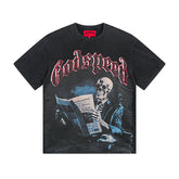 Black Street Vintage Washed T-Shirt (Crafted Print) 1079