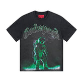 Black Street Vintage Washed T-Shirt (Crafted Print) 1086