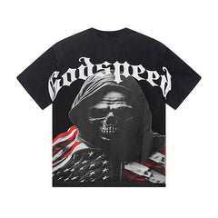 Black Street Vintage Washed T-Shirt (Crafted Print) 1088