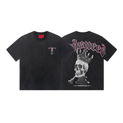 Black Street Vintage Washed T-Shirt (Crafted Print) 1089
