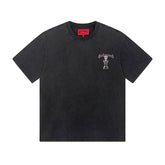Black Street Vintage Washed T-Shirt (Crafted Print) 1089