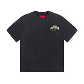 Black Street Vintage Washed T-Shirt (Crafted Print) 1091