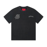 Black Street Vintage Washed T-Shirt (Crafted Print) 1092