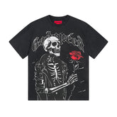 Black Street Vintage Washed T-Shirt (Crafted Print) 1095