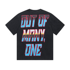 Black Street Vintage Washed T-Shirt (Crafted Print) 1109